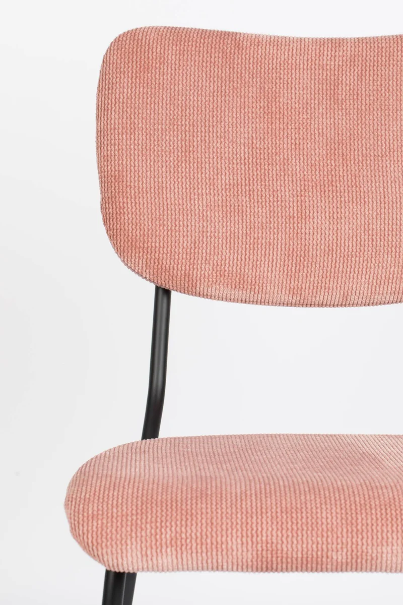 Esszimmerstuhl BENSON PINK von ZUIVER mit trendigen Cordstoff