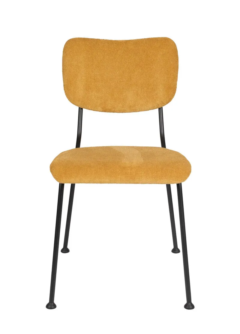 Esszimmerstuhl BENSON OCHRE von ZUIVER mit trendigen Cordstoff