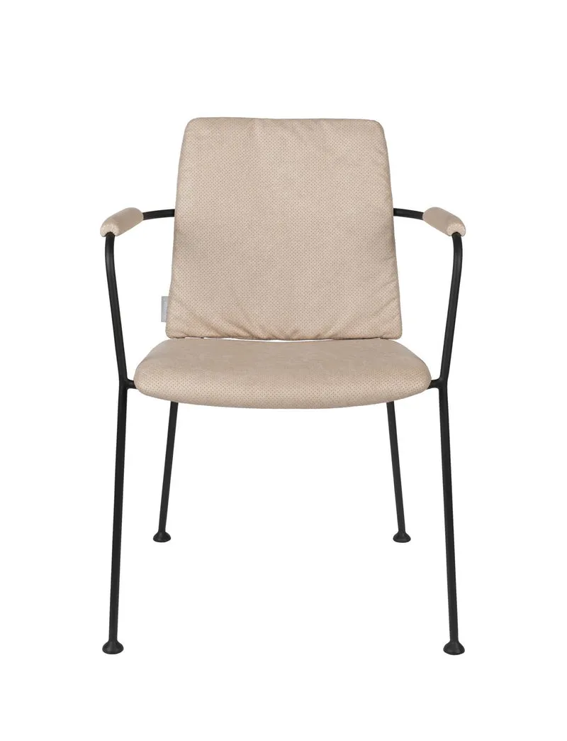 Armlehnstuhl FAB BEIGE mit perforierten Kunstleder von ZUIVER