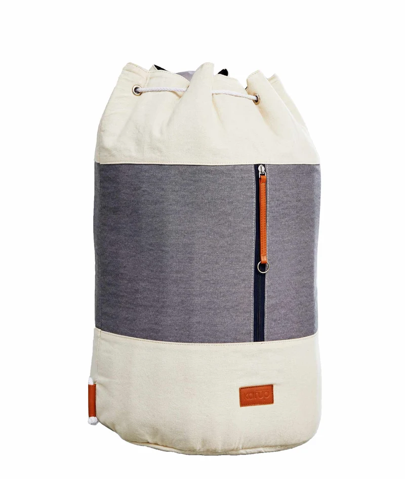 Wäschesack ROADIE Weiß / Grau auch als Rucksack verwendbar, von Karup