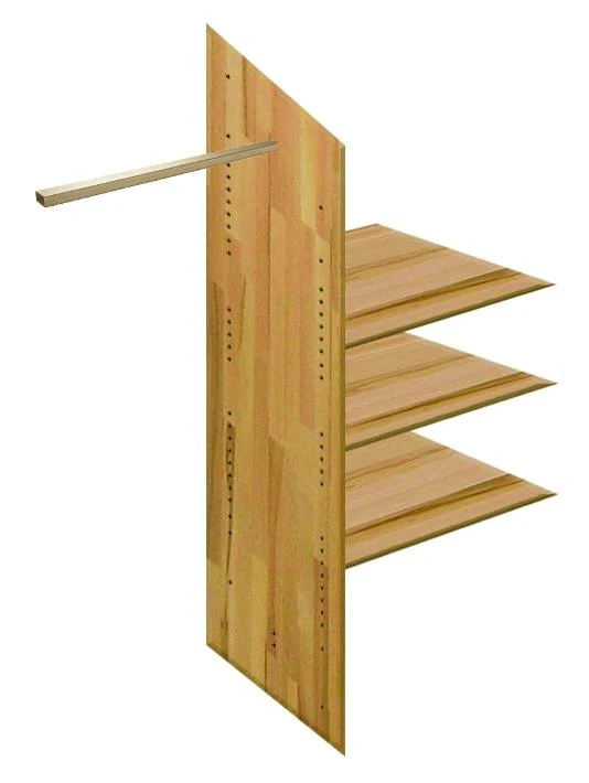 Inneneinteilung 98 cm Kernbuche für Schrank HALVAR + YLVA mit 2 Türen