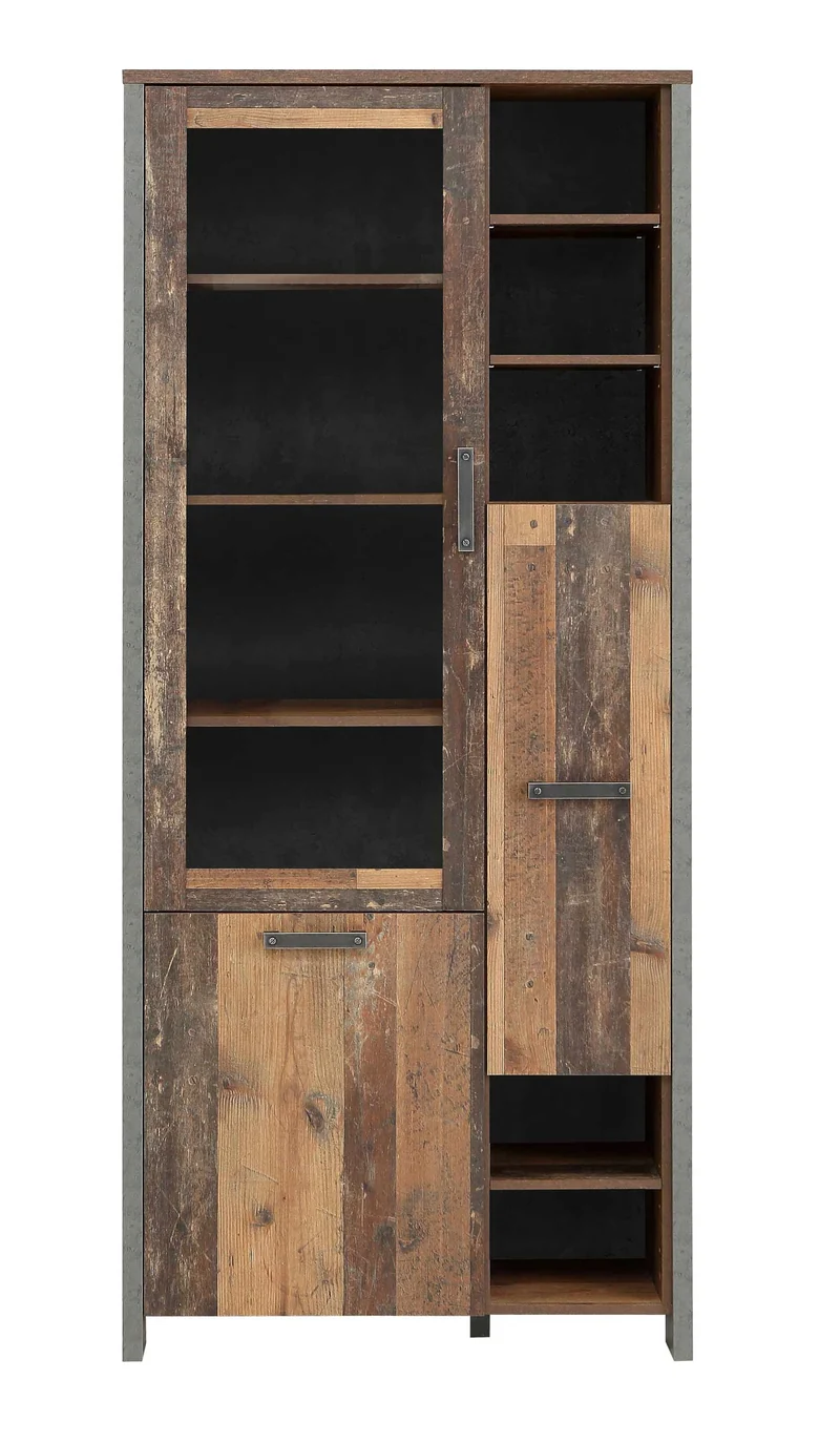 Vitrinenschrank CLIF 3-trg. Optik: Old Wood Vintage von Forte