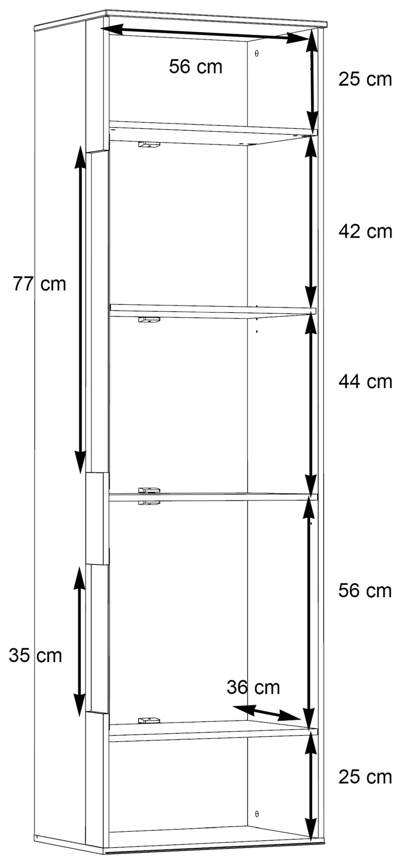 Wohnzimmerschrank COMO rechts 4-tlg. Grau/Planked Eiche mit LED
