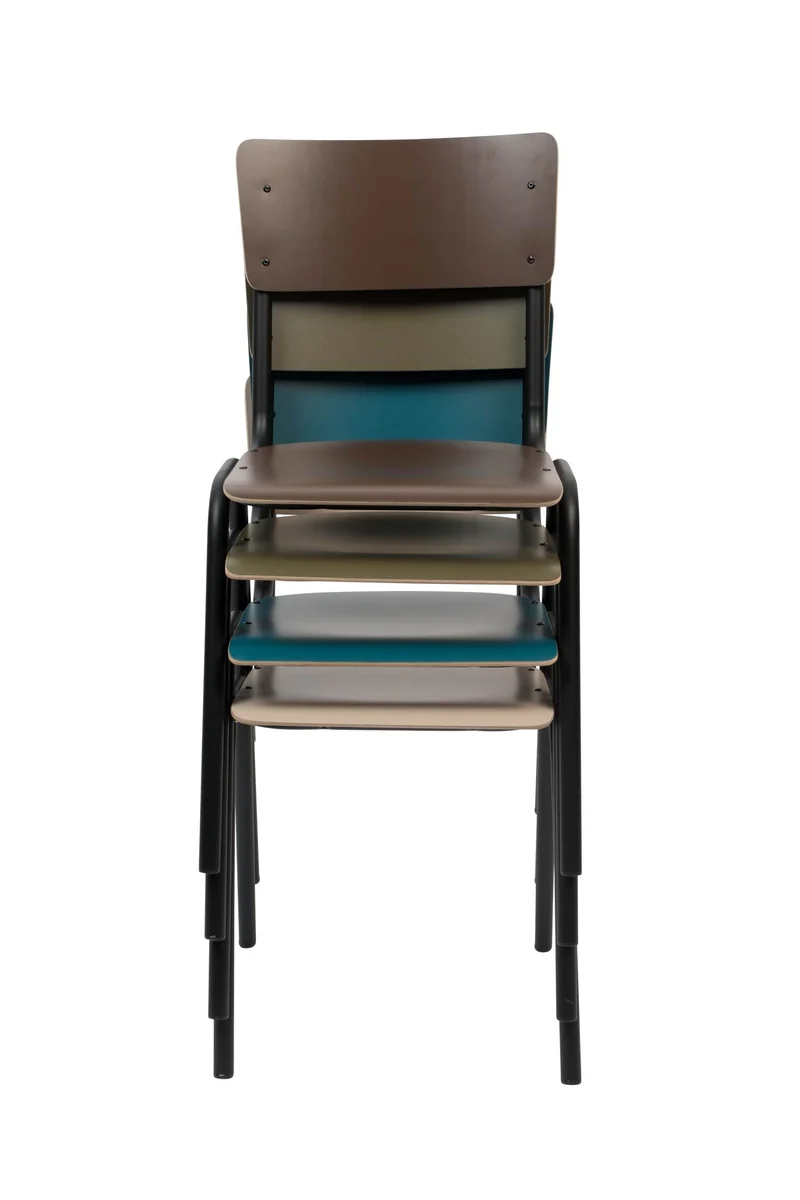 Stuhl Stapelstuhl BACK TO SCHOOL MATTE OLIVE von ZUIVER
