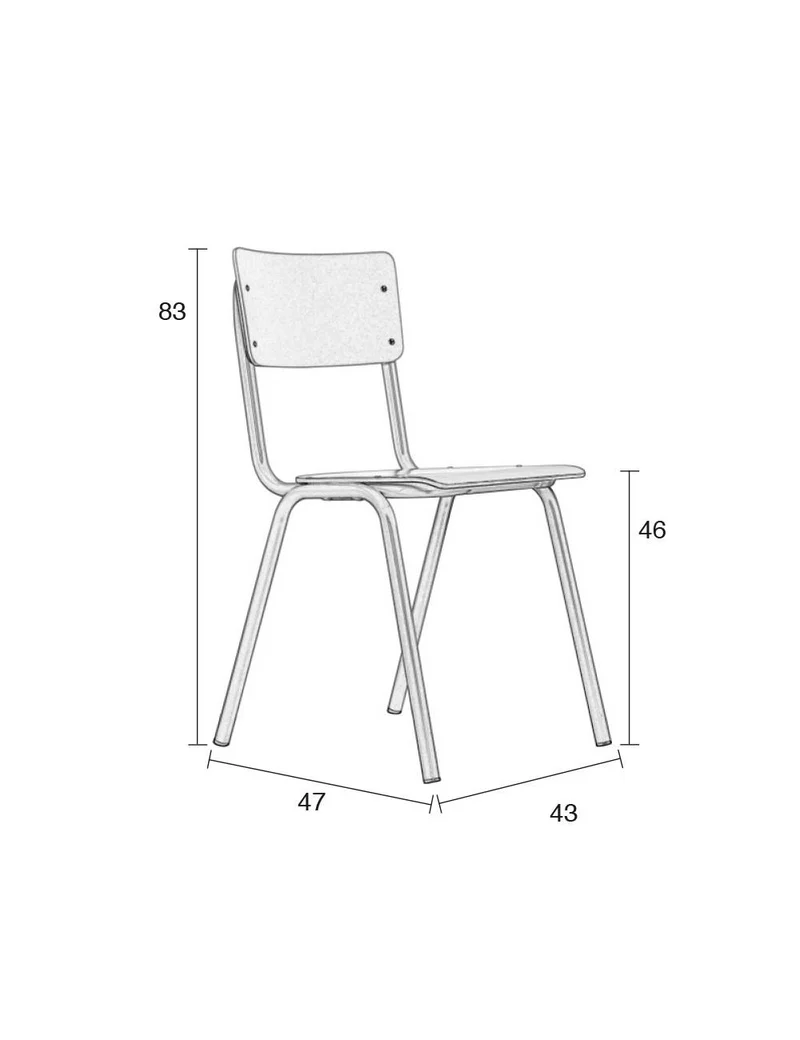 Stuhl Stapelstuhl BACK TO SCHOOL MATTE BEIGE von ZUIVER