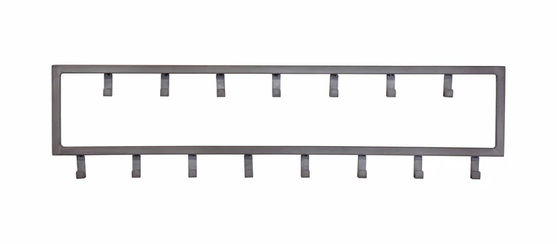 Hakenleiste JON mit 15 Haken Wandgarderobe im Dark-Silver-Finish
