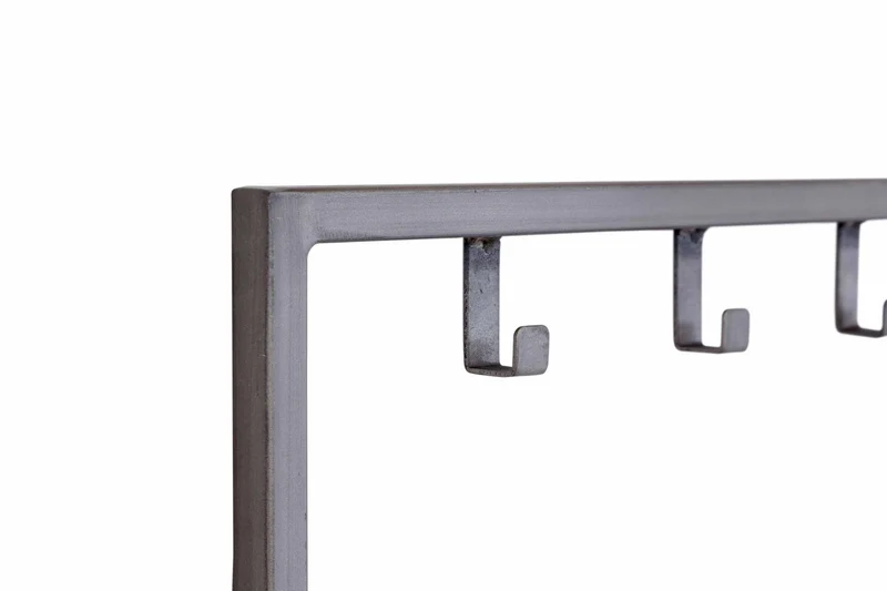 Hakenleiste JON mit 15 Haken Wandgarderobe im Dark-Silver-Finish