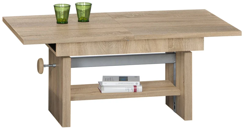 Couchtisch EVENT höhenverstellbar ausziehbar Optik: Sonoma Eiche