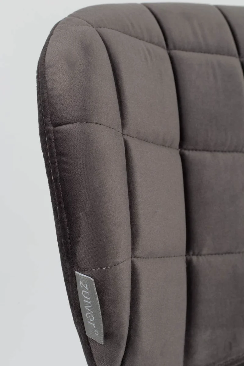 Esszimmerstuhl OMG VELVET Samt Grau von ZUIVER