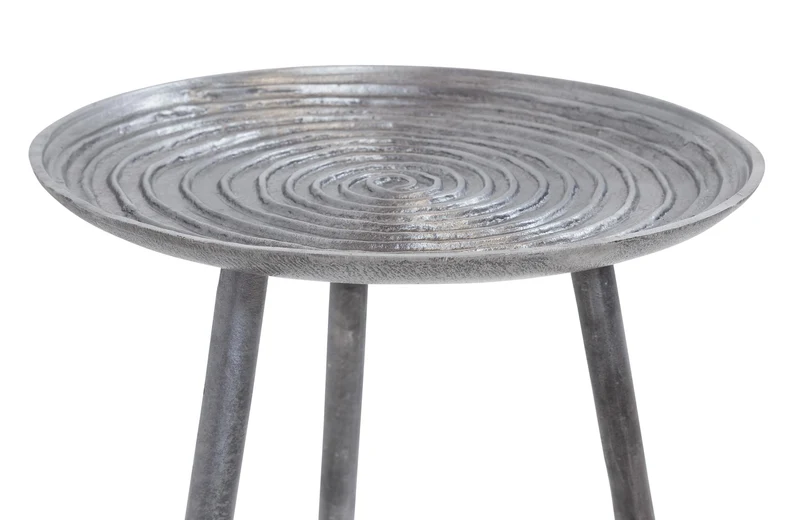 Beistelltisch SPIRAL 45 cm Metall Platte Black Nickel