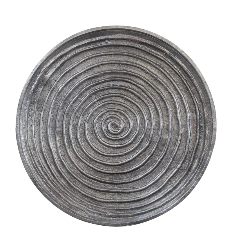 Beistelltisch SPIRAL 45 cm Metall Platte Black Nickel