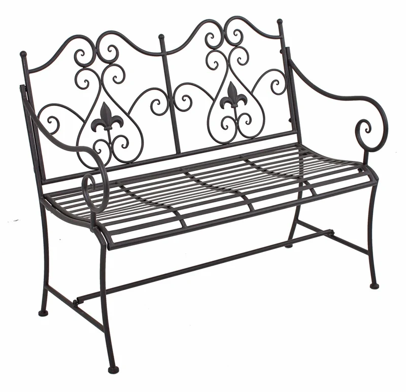 Gartenbank LANZAROTE Metallbank dunkelbraun 2-sitzig mit Armlehne