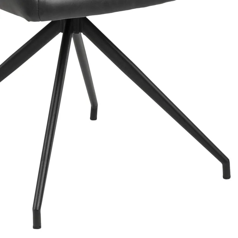 Esszimmerstuhl NAYA drehbar in Kunstleder Vintage schwarz