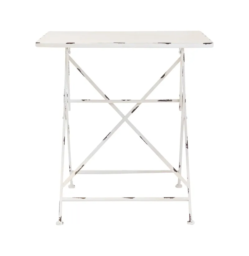 Klapptisch MARIANA 70 x 70 cm Metalltisch Weiß Antik Look