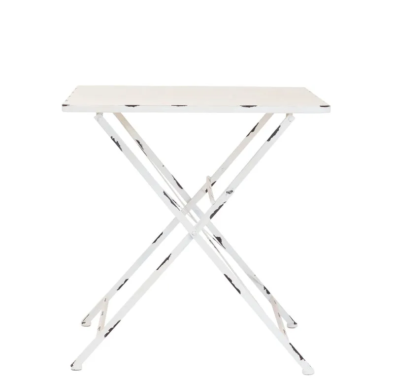 Klapptisch MARIANA 70 x 70 cm Metalltisch Weiß Antik Look