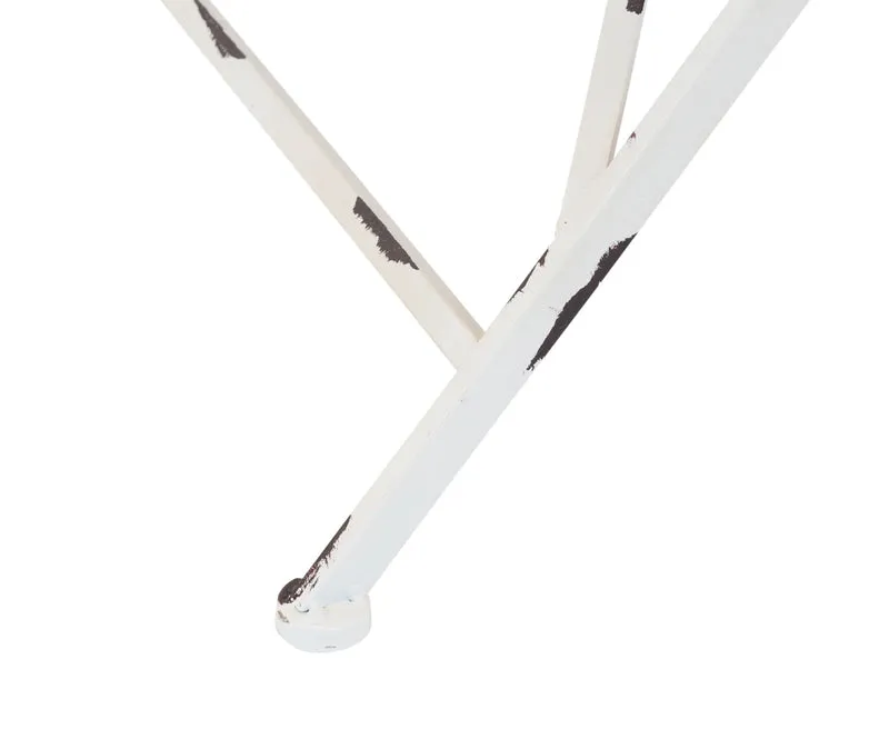 Klapptisch MARIANA 70 x 70 cm Metalltisch Weiß Antik Look