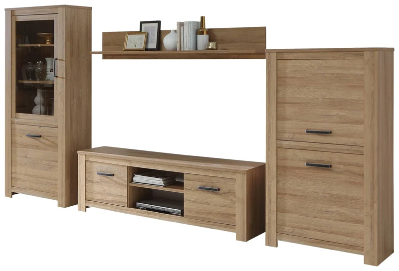Wohnzimmerschrank HAVANNA, Alt-Eiche, 4-teilig, von Forte