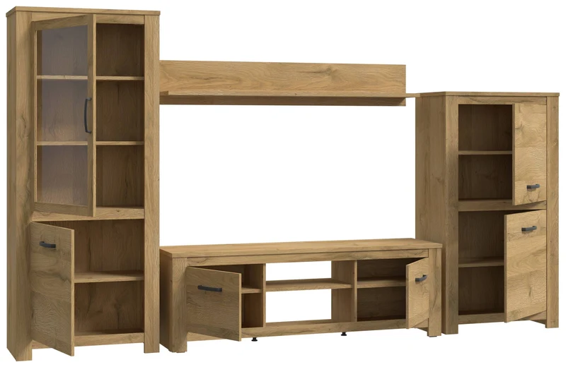 Wohnzimmerschrank HAVANNA, Alt-Eiche, 4-teilig, von Forte