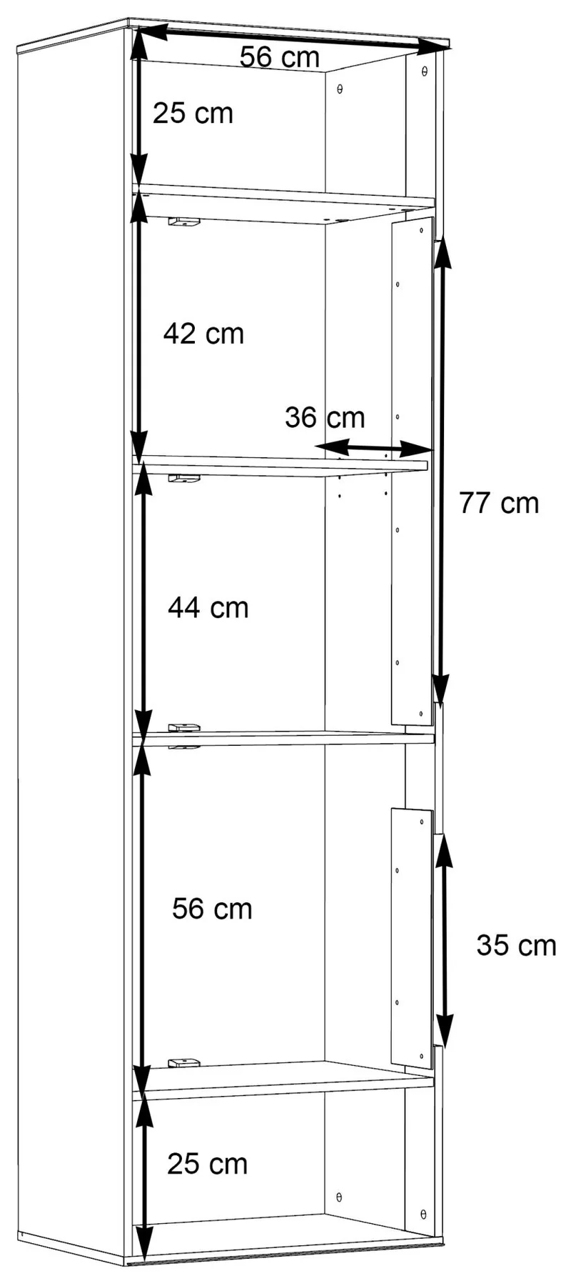 Wohnzimmerschrank COMO links 4-tlg. Grau/Planked Eiche mit LED