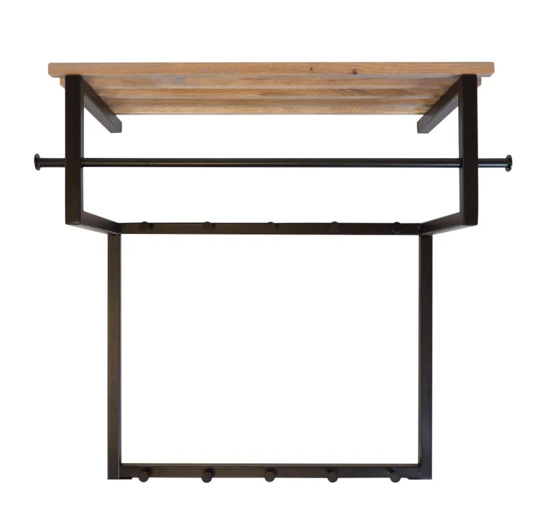 Garderobe Wandgarderobe RIZZOLI Metall Schwarz lackiert mit Hutablage