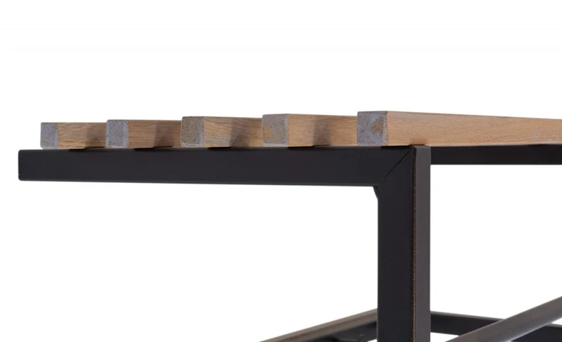 Garderobe Wandgarderobe RIZZOLI Metall Schwarz lackiert mit Hutablage