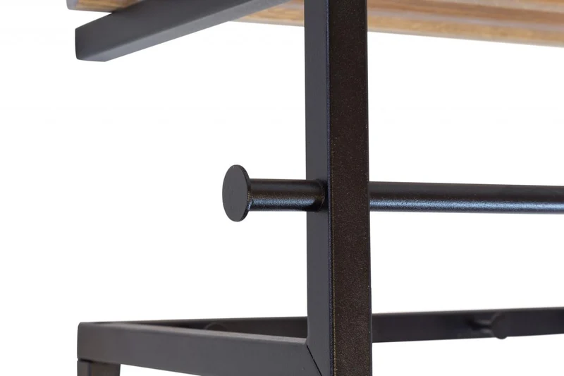 Garderobe Wandgarderobe RIZZOLI Metall Schwarz lackiert mit Hutablage