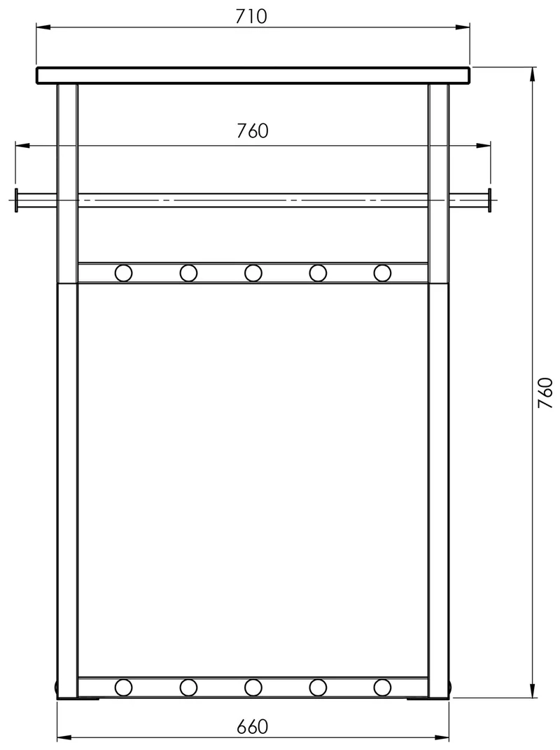 Garderobe Wandgarderobe RIZZOLI Metall Schwarz lackiert mit Hutablage
