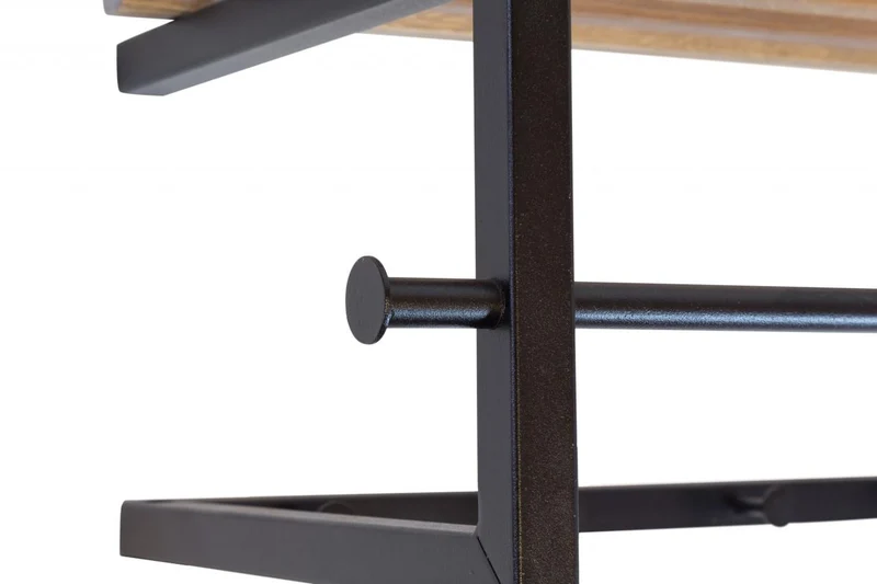 Garderobe Wandgarderobe MARCO mit Hutablage Metall Schwarz lackiert