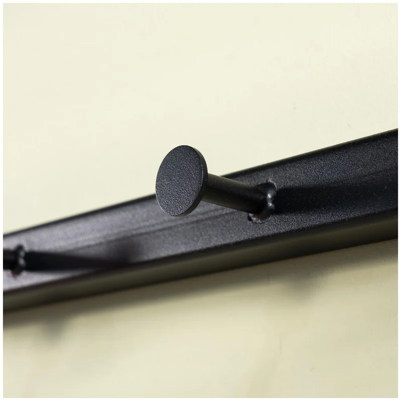 Garderobe Wandgarderobe MARCO mit Hutablage Metall Schwarz lackiert