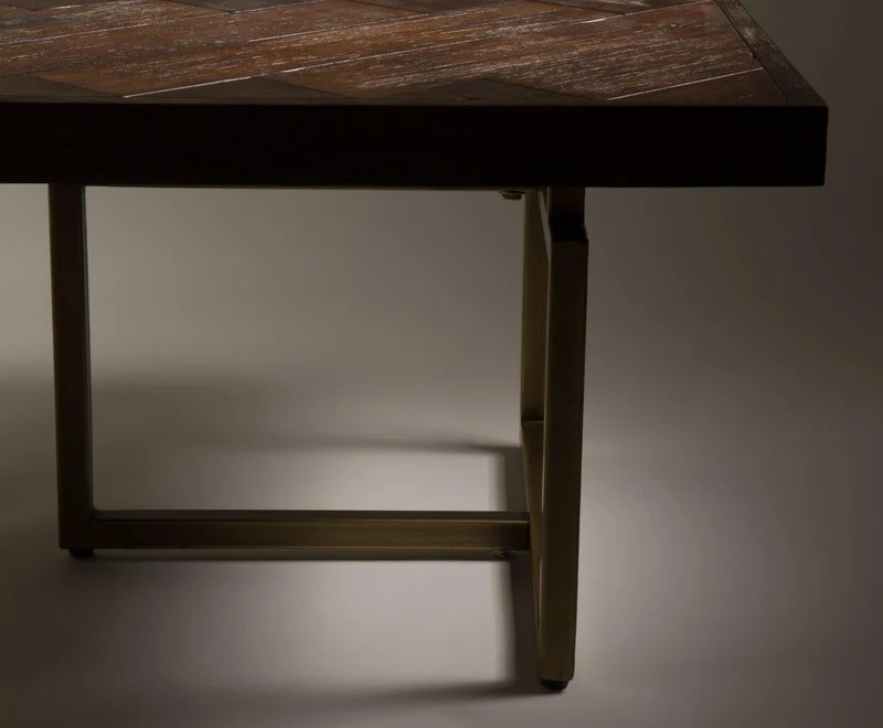 Couchtisch CLASS mit Fischgrät Platte 120 x 60 cm von DutchBone