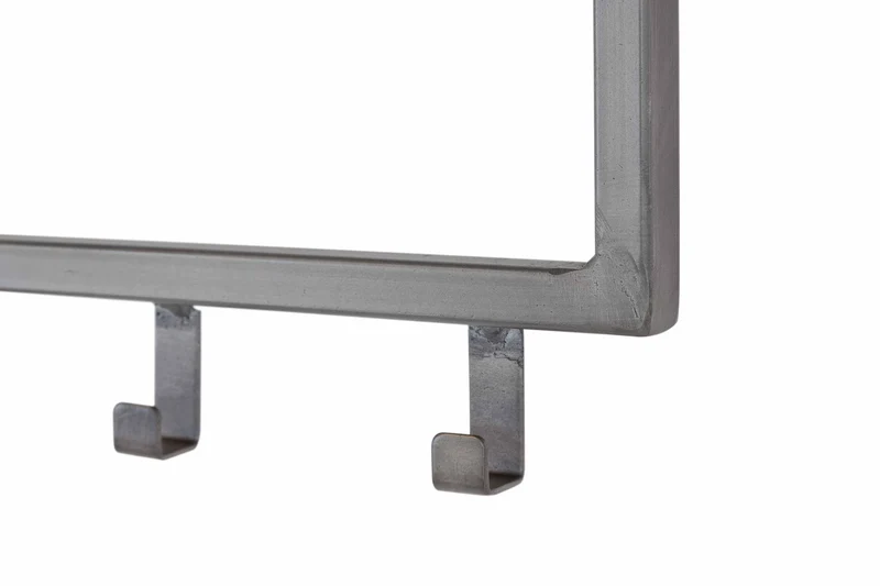 Hakenleiste JON mit 9 Haken Wandgarderobe im Dark-Silver-Finish