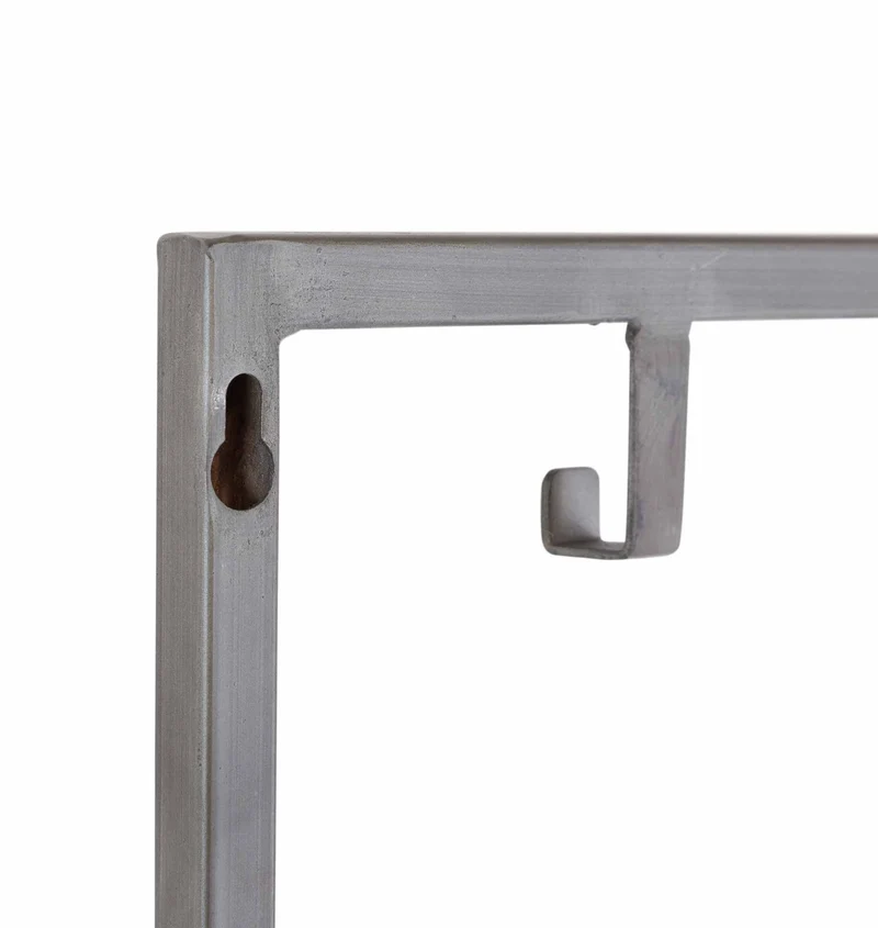 Hakenleiste JON mit 9 Haken Wandgarderobe im Dark-Silver-Finish