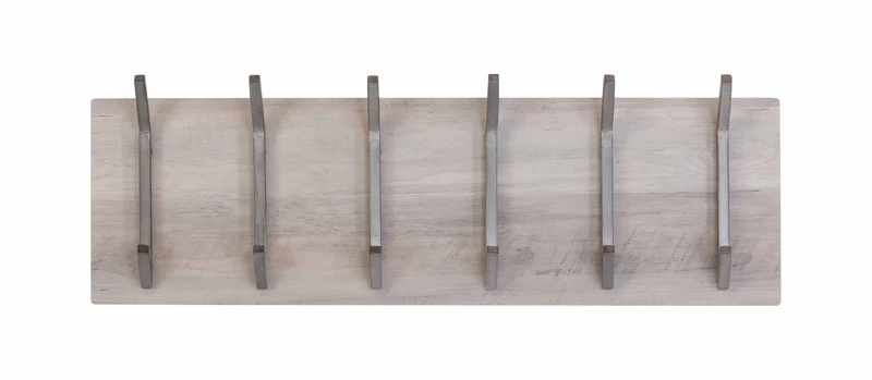 Wandgarderobe HOOK 60 mit 6 Doppelhaken Board in Eiche Optik