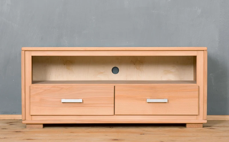 Wohnzimmerschrank Genf Set IX, Kernbuche massiv geölt, 4-teilig