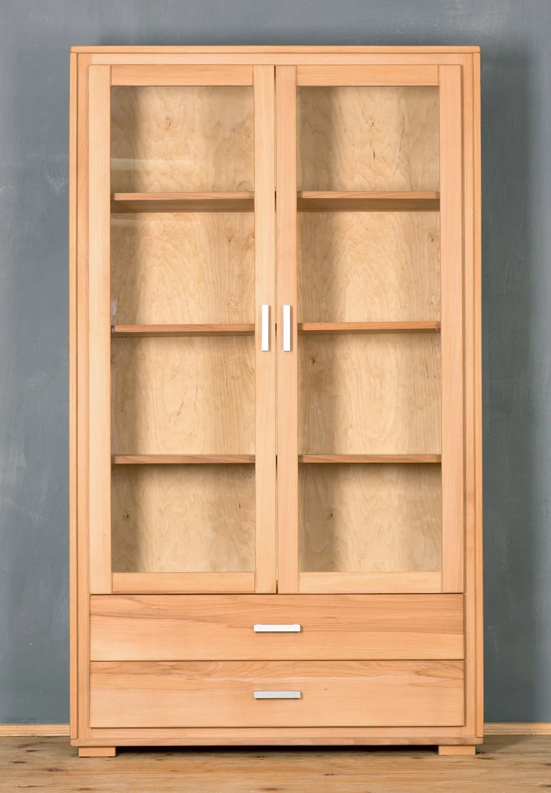 Wohnzimmerschrank Genf Set VII, Kernbuche massiv geölt, 4-teilig