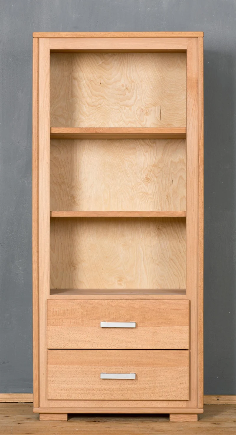 Wohnzimmerschrank Genf Set V, Kernbuche massiv geölt, 4-teilig