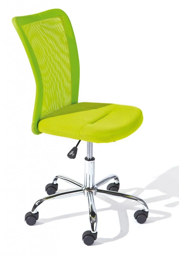 Kinderstuhl Kinderdrehstuhl BONNIE Bezug in Lime, Fußkreuz Chrom