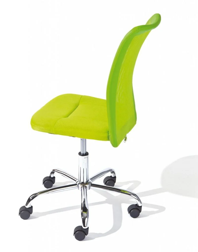 Kinderstuhl Kinderdrehstuhl BONNIE Bezug in Lime, Fußkreuz Chrom