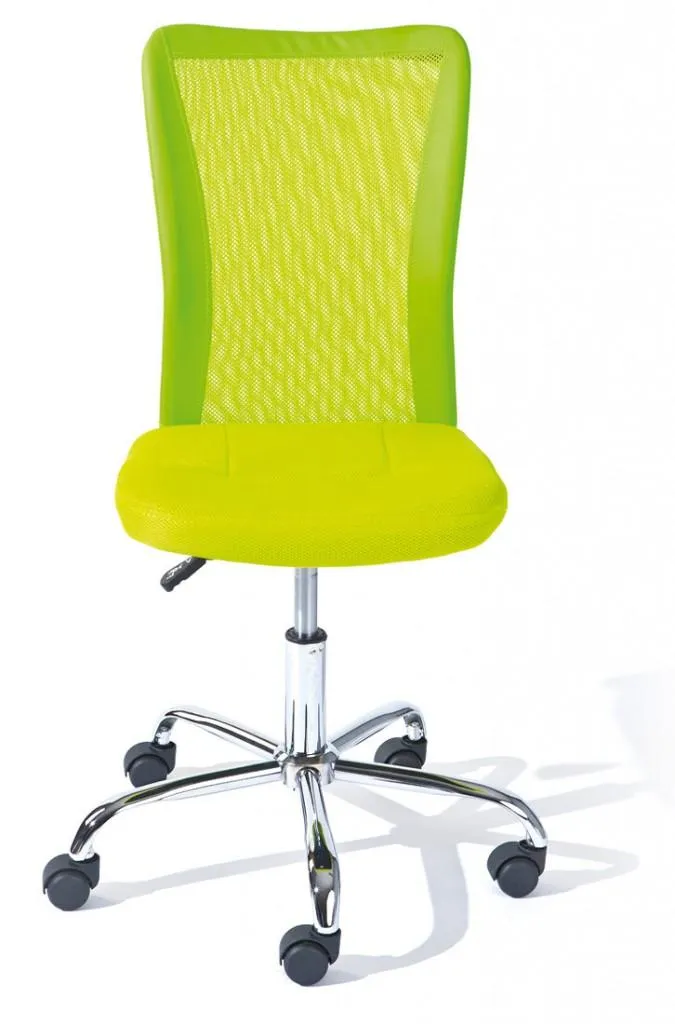 Kinderstuhl Kinderdrehstuhl BONNIE Bezug in Lime, Fußkreuz Chrom
