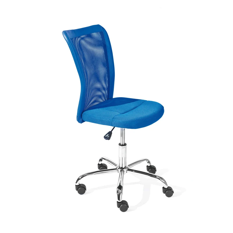 Kinderdrehstuhl BONNIE Blau, höhenverstellbar mit Fußkreuz Chrom