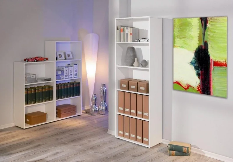 Regal Bücherregal ARCO 4 Melamin weiß mit 4 verstellbaren Böden