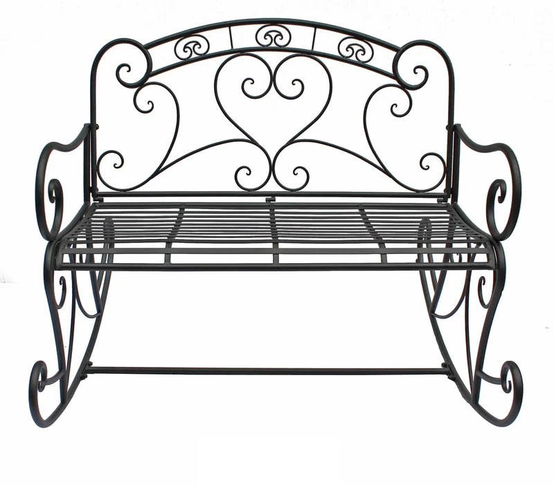 Schaukelbank DARES Gartenbank mit Armlehne, Metall schwarz