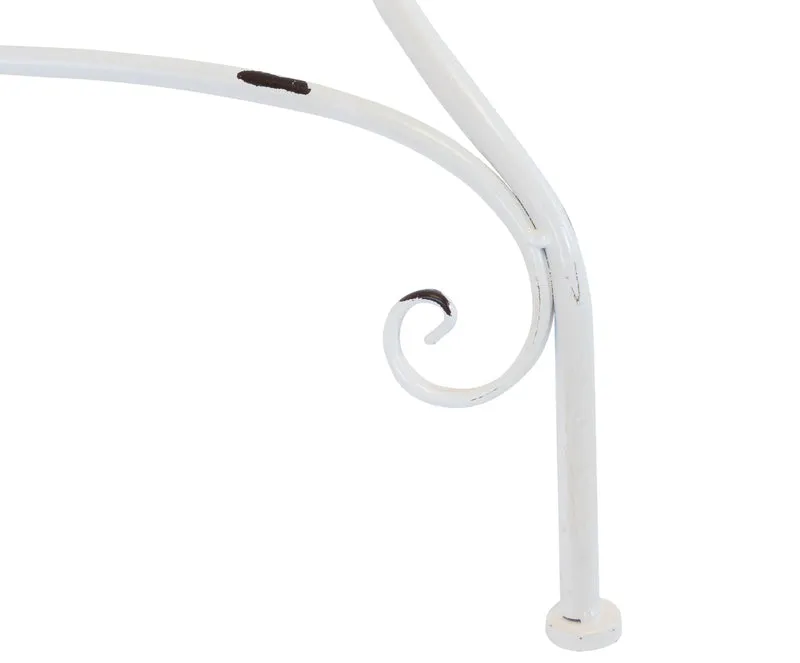 Metalltisch TARENT 60 cm rund Weiß Antik-Look