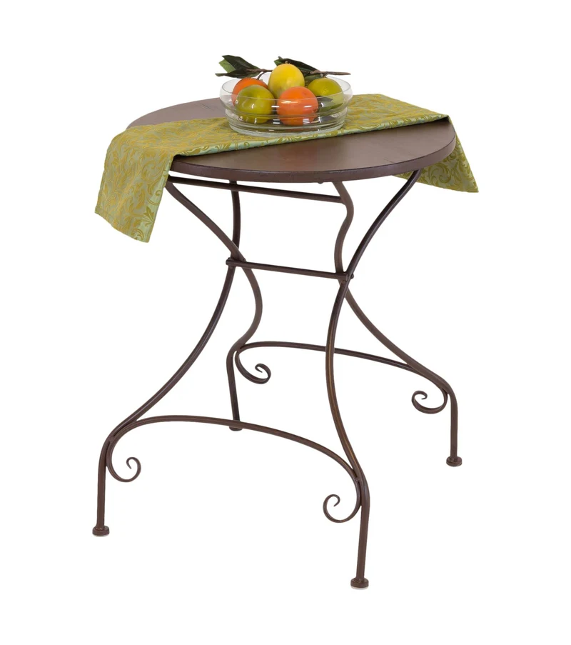Metalltisch TARENT 60 cm rund antik braun lackiert