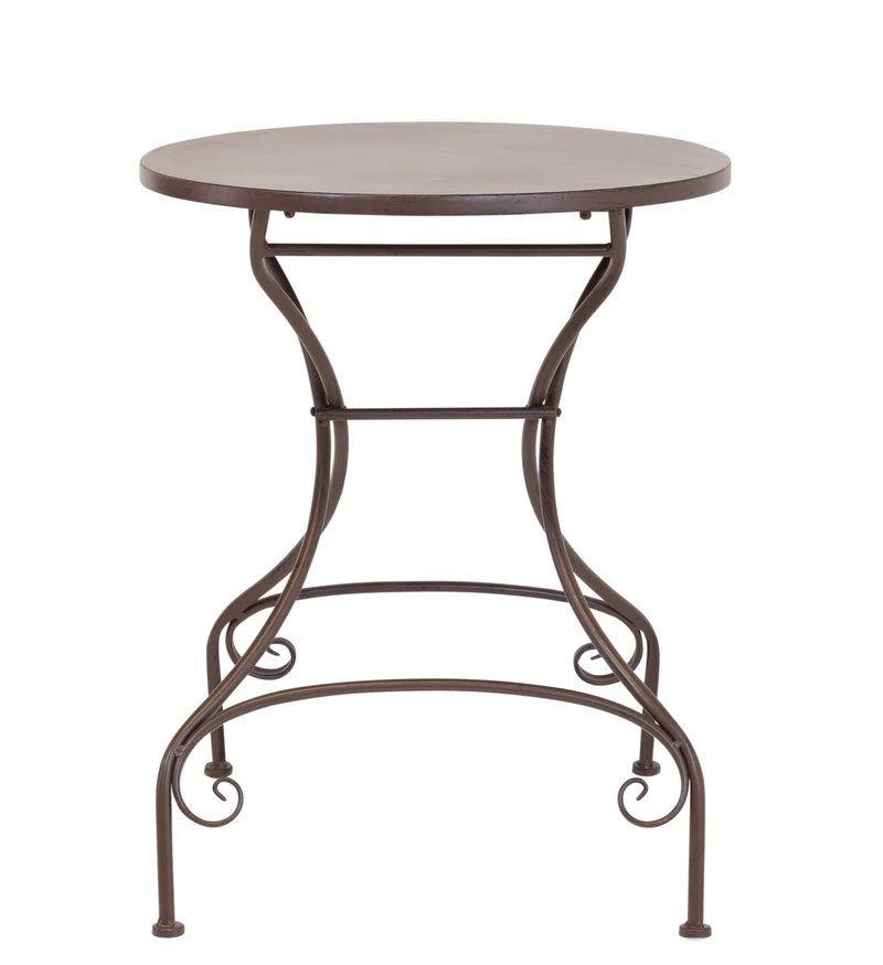 Metalltisch TARENT 60 cm rund antik braun lackiert
