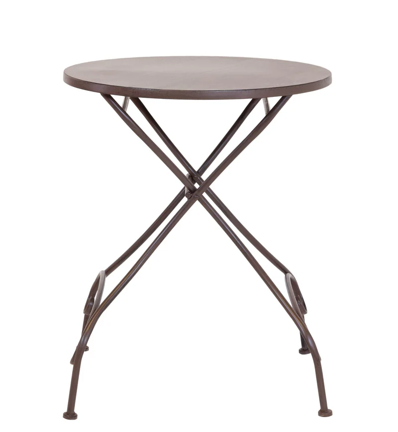 Metalltisch TARENT 60 cm rund antik braun lackiert