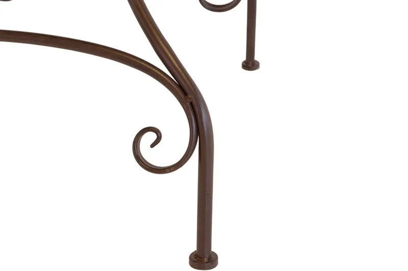 Metalltisch TARENT 60 cm rund antik braun lackiert