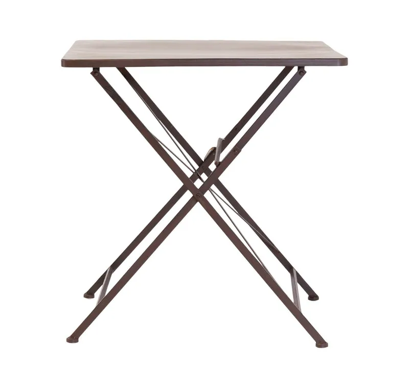 Klapptisch MARIANA 70 x 70 cm Metalltisch antik braun