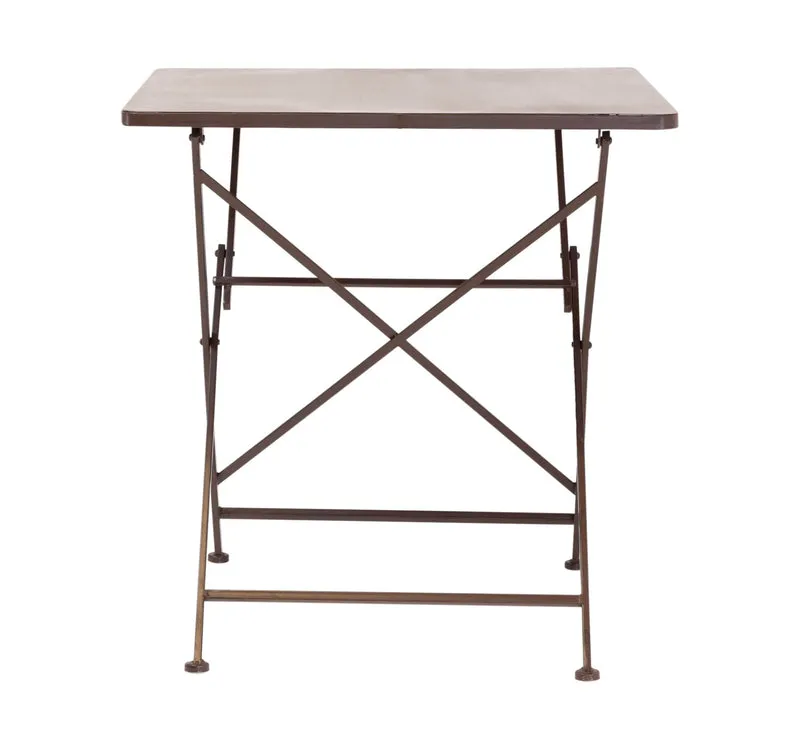 Klapptisch MARIANA 70 x 70 cm Metalltisch antik braun