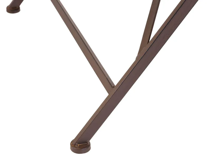 Klapptisch MARIANA 70 x 70 cm Metalltisch antik braun